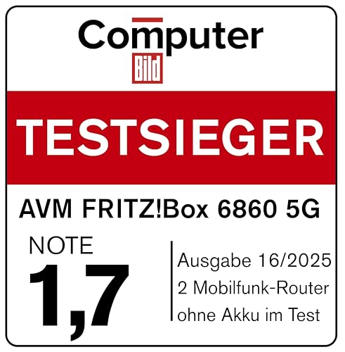 FRITZ! Box 6860 5G Router – WiFi 6 bis zu 3000 MBit/s, PoE+, DECT-Basis