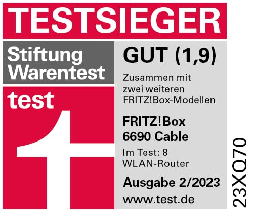 FRITZ! Box 6690 Cable – DOCSIS 3.1 Kabelrouter mit Wi-Fi 6 & 2.5G LAN