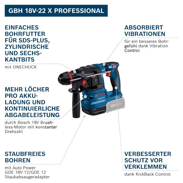 Bosch PRO 18V System Akku-Bohrhammer GBH 18V-22 X (inkl. L-BOXX 136)