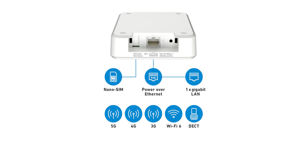 FRITZ! Box 6860 5G Router – WiFi 6 bis zu 3000 MBit/s, PoE+, DECT-Basis