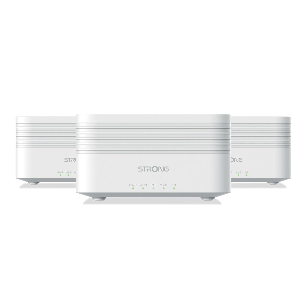 STRONG Atria Mesh AX3000 WiFi 6 Add-On Kit (3er-Pack) – Dual-Band Abdeckung, Gigabit-Ports, Weiß