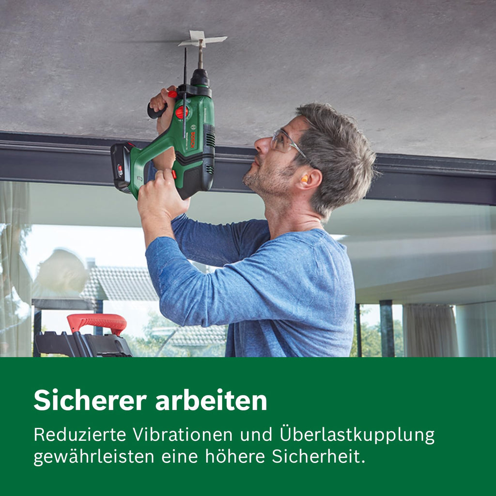 Bosch Akku-Bohrhammer UniversalHammer 18V (1x Akku 4,0 Ah; 18 Volt System; zum Bohren, Hammerbohren, Meißeln und Schrauben; im Koffer)