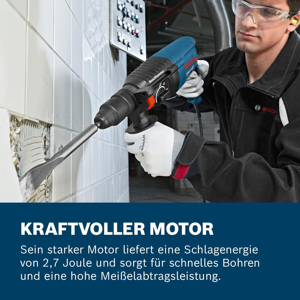 Bosch PRO Bohrhammer GBH 2-26 F (Leistung 830 Watt, Wechselfutter SDS-plus, inkl. Zusatzhandgriff, Tiefenanschlag, Maschinentuch, Schnellwechselbohrfutter, Handwerkoffer)