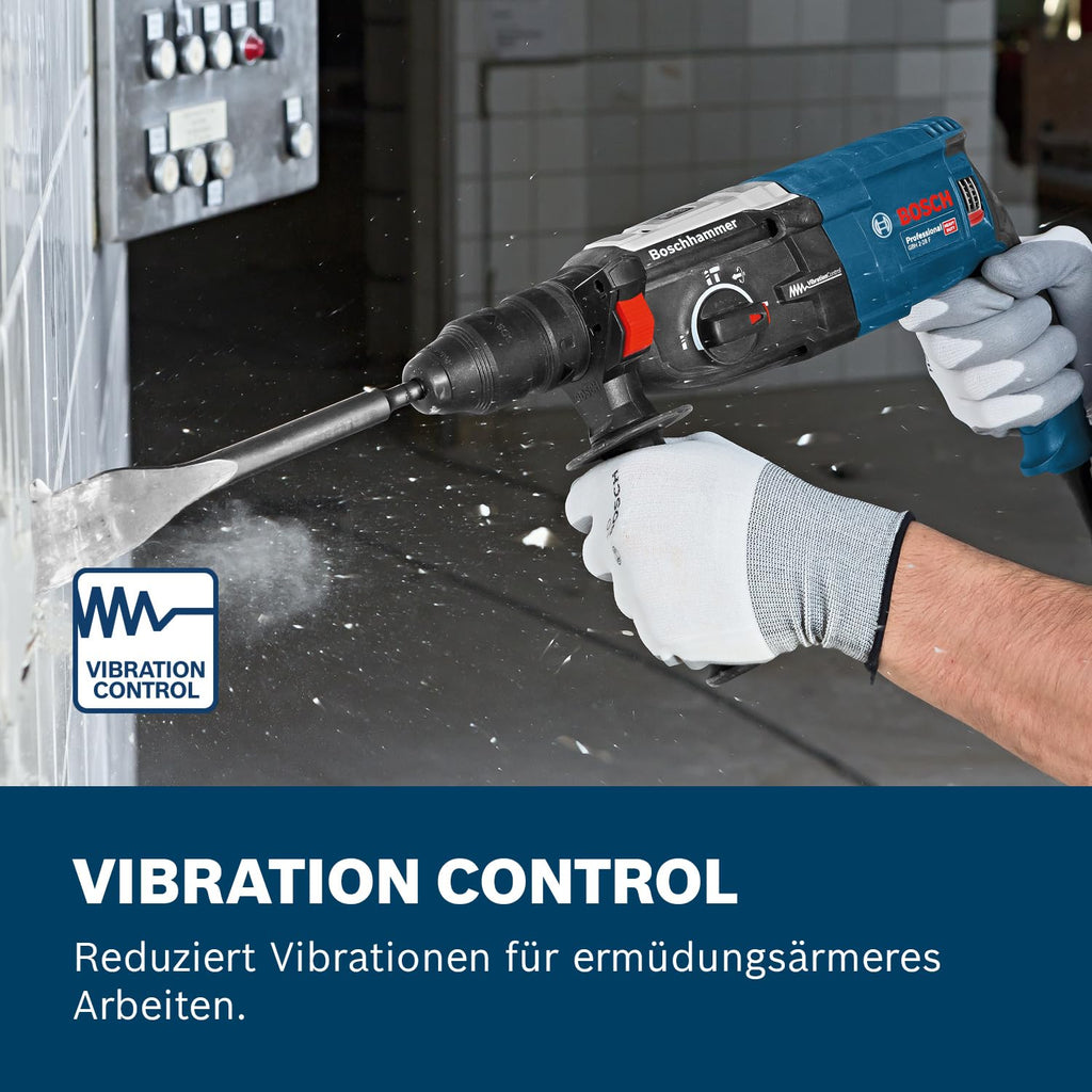 Bosch PRO Bohrhammer GBH 2-28 F (inkl. Zusatzhandgriff, Tiefenanschlag 210mm, Maschinentuch, Schnellwechselbohrfutter, Wechselfutter SDS-plus, Handwerkoffer)