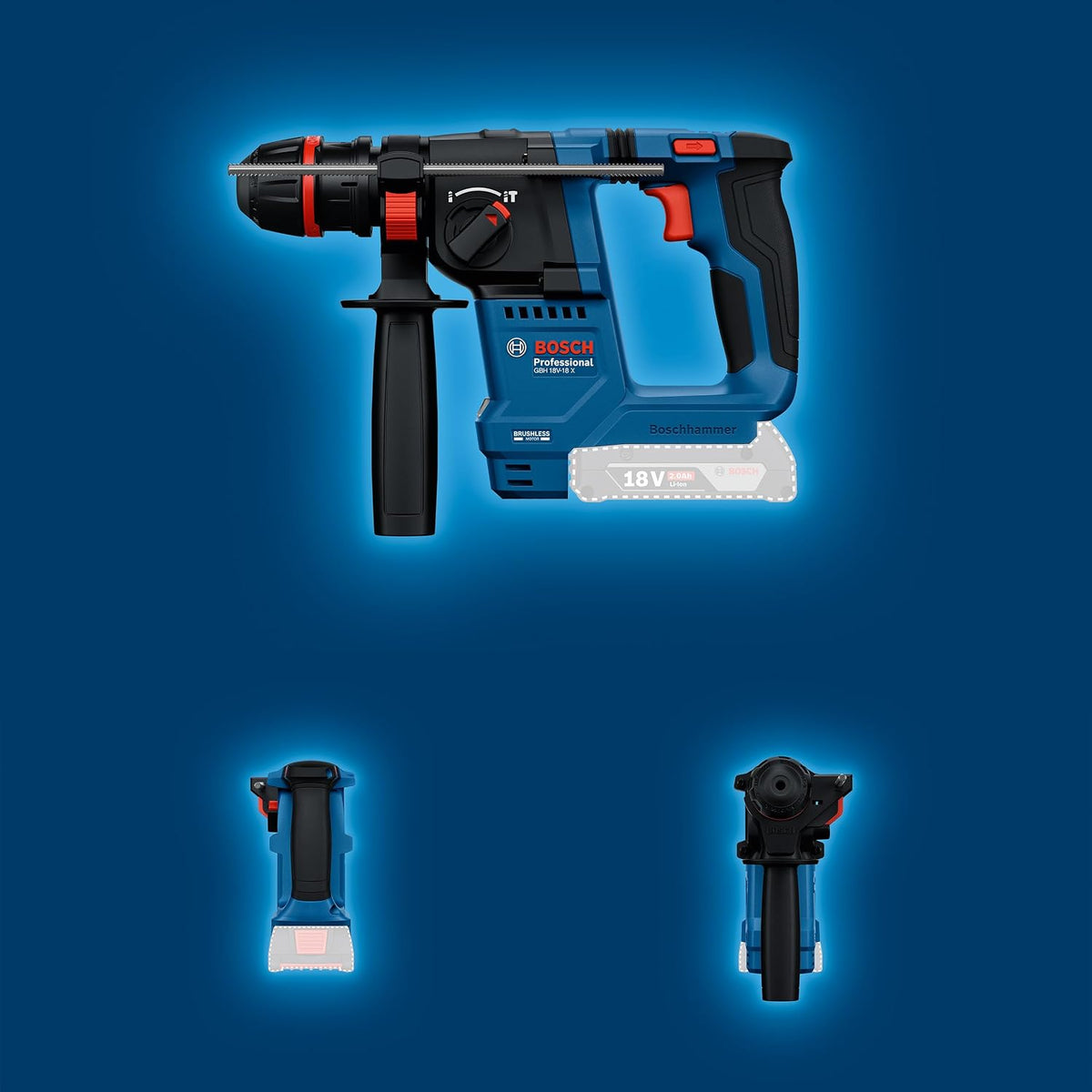 Bosch PRO 18V System Akku-Bohrhammer GBH 18V-18 X (ONECHUCK, inkl. L-BOXX 136)